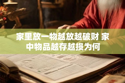 家里放一物越放越破财 家中物品越存越损为何