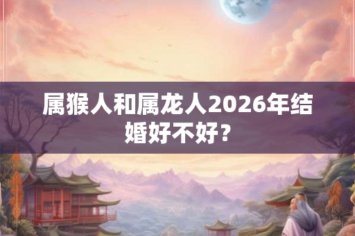 属猴人和属龙人2026年结婚好不好？