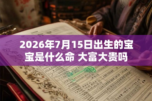 2026年7月15日出生的宝宝是什么命 大富大贵吗