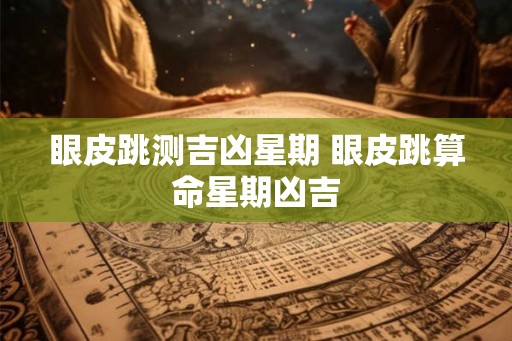 眼皮跳测吉凶星期 眼皮跳算命星期凶吉