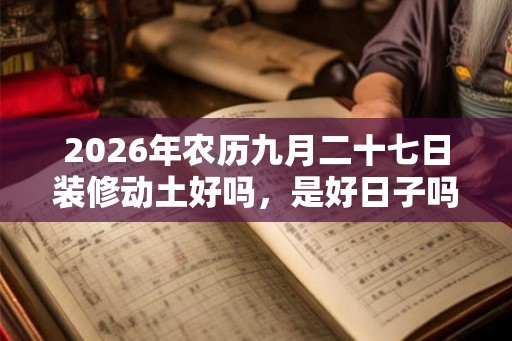 2026年农历九月二十七日装修动土好吗，是好日子吗？