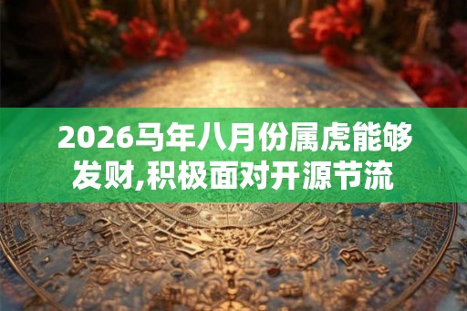 2026马年八月份属虎能够发财,积极面对开源节流