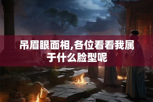 吊眉眼面相,各位看看我属于什么脸型呢