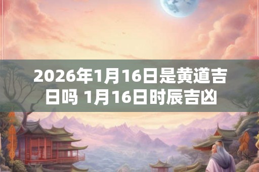 2026年1月16日是黄道吉日吗 1月16日时辰吉凶