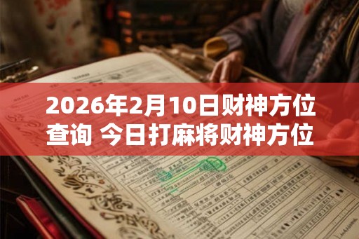2026年2月10日财神方位查询 今日打麻将财神方位一览表