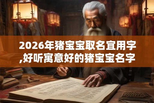 2026年猪宝宝取名宜用字,好听寓意好的猪宝宝名字解析！