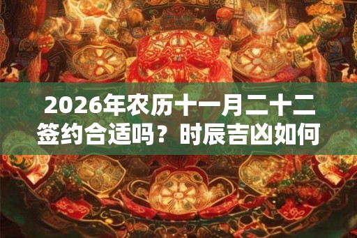 2026年农历十一月二十二签约合适吗?时辰吉凶如何? 2026年农历十一月二十二签约合适吗?时辰吉凶如何?