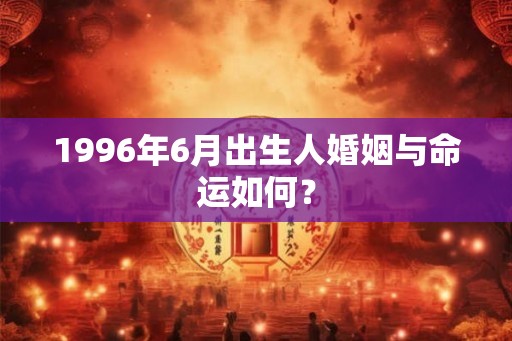 1996年6月出生人婚姻与命运如何？