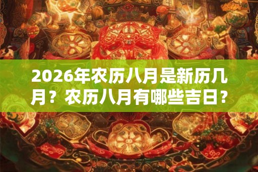2026年农历八月是新历几月？农历八月有哪些吉日？