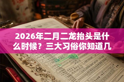 2026年二月二龙抬头是什么时候？三大习俗你知道几个？