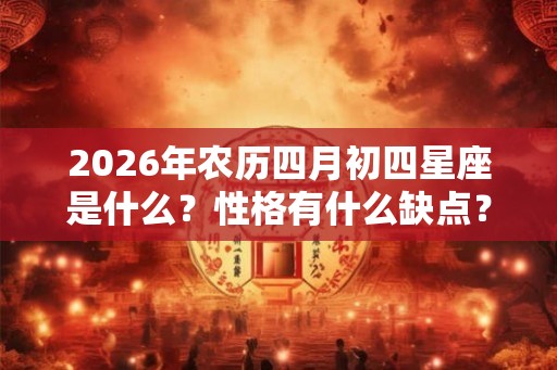 2026年农历四月初四星座是什么？性格有什么缺点？
