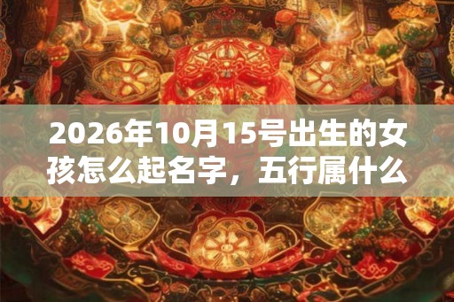 2026年10月15号出生的女孩怎么起名字，五行属什么