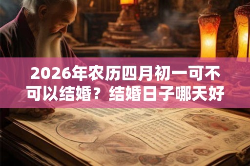 2026年农历四月初一可不可以结婚？结婚日子哪天好？
