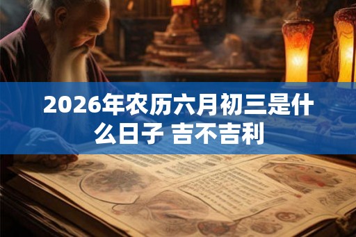 2026年农历六月初三是什么日子 吉不吉利