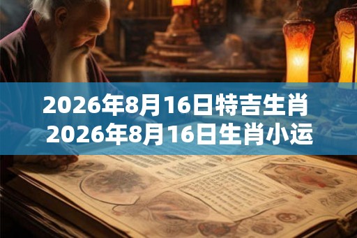 2026年8月16日特吉生肖 2026年8月16日生肖小运播报