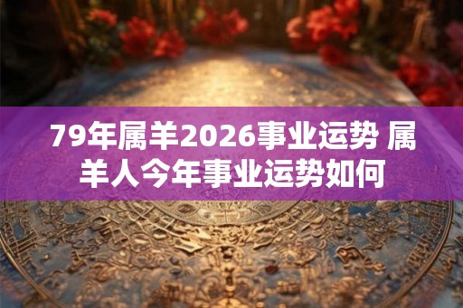 79年属羊2026事业运势 属羊人今年事业运势如何