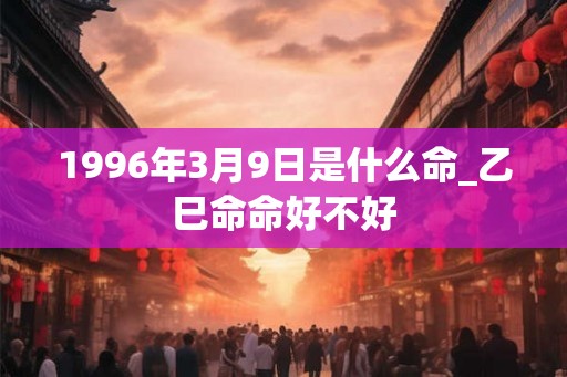 1996年3月9日是什么命_乙巳命命好不好
