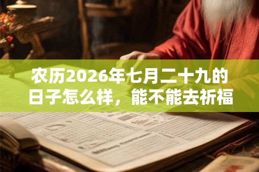 农历2026年七月二十九的日子怎么样，能不能去祈福？