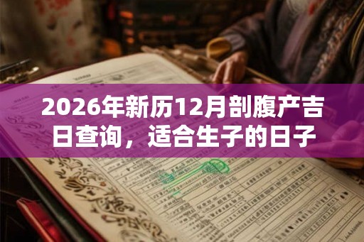 2026年新历12月剖腹产吉日查询，适合生子的日子