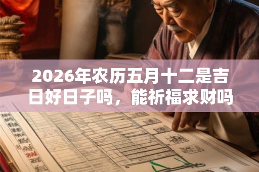 2026年农历五月十二是吉日好日子吗，能祈福求财吗？