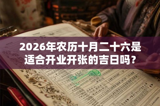 2026年农历十月二十六是适合开业开张的吉日吗？