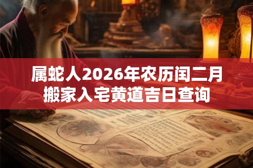 属蛇人2026年农历闰二月搬家入宅黄道吉日查询 属蛇人2026年农历闰二月搬家入宅黄道吉日查询