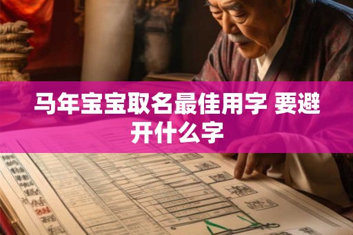 马年宝宝取名最佳用字 要避开什么字