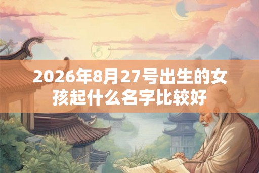 2026年8月27号出生的女孩起什么名字比较好