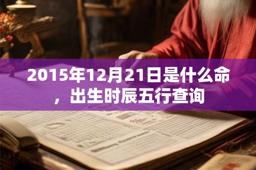 2015年12月21日是什么命，出生时辰五行查询
