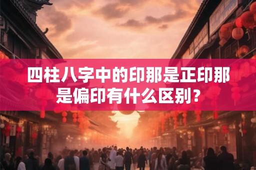 四柱八字中的印那是正印那是偏印有什么区别？