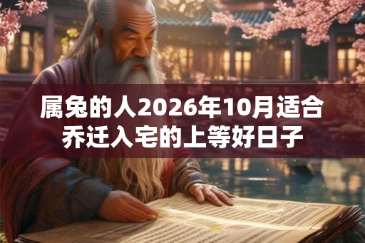 属兔的人2026年10月适合乔迁入宅的上等好日子