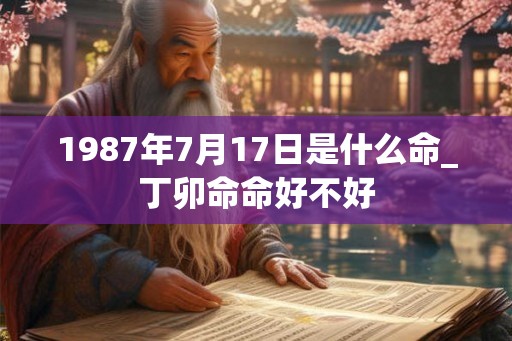 1987年7月17日是什么命_丁卯命命好不好