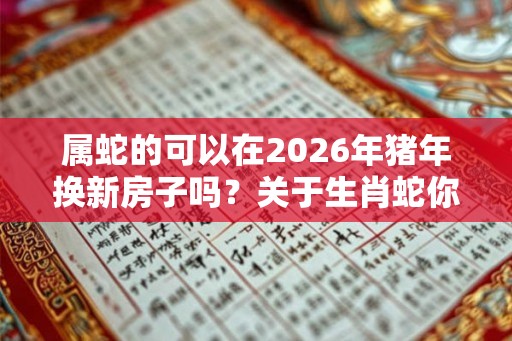 属蛇的可以在2026年猪年换新房子吗？关于生肖蛇你了解多少？