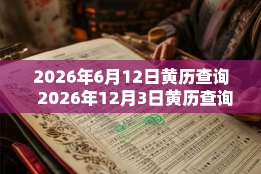 2026年6月12日黄历查询  2026年12月3日黄历查询