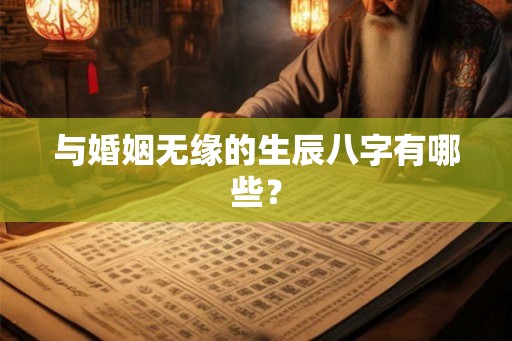 与婚姻无缘的生辰八字有哪些？
