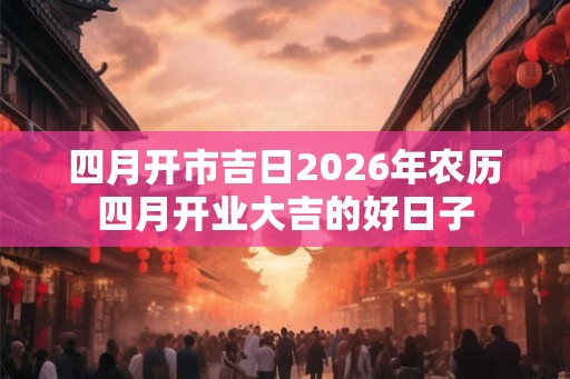 四月开市吉日2026年农历四月开业大吉的好日子 四月开市吉日2026年农历四月开业大吉的好日子