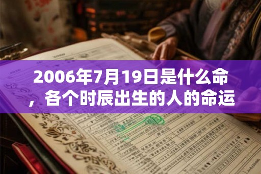 2006年7月19日是什么命，各个时辰出生的人的命运