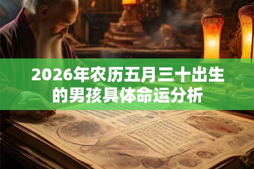 2026年农历五月三十出生的男孩具体命运分析