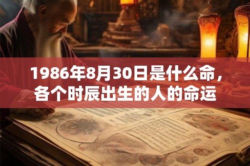 1986年8月30日是什么命，各个时辰出生的人的命运