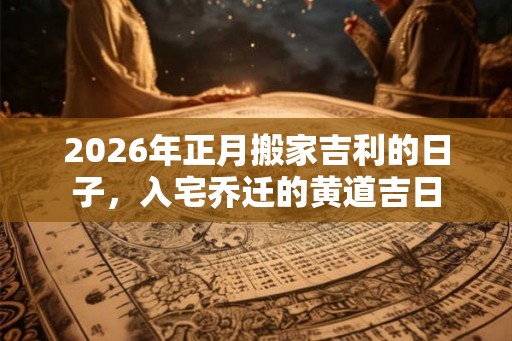 2026年正月搬家吉利的日子，入宅乔迁的黄道吉日