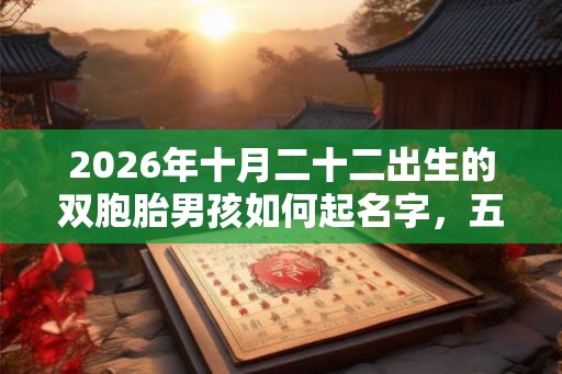 2026年十月二十二出生的双胞胎男孩如何起名字，五行属什么？