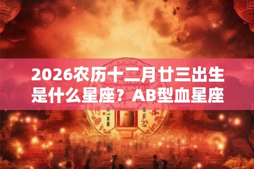 2026农历十二月廿三出生是什么星座？AB型血星座解析！