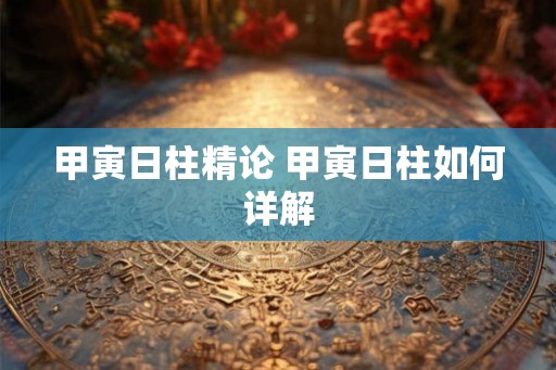 甲寅日柱精论 甲寅日柱如何详解