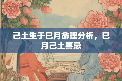 己土生于巳月命理分析,巳月己土喜忌 己土生于巳月命理分析,巳月己土喜忌