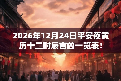 2026年12月24日平安夜黄历十二时辰吉凶一览表! 2026年12月24日平安夜黄历十二时辰吉凶一览表!