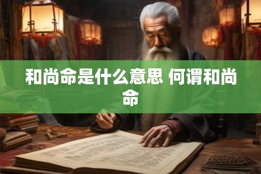 和尚命是什么意思 何谓和尚命