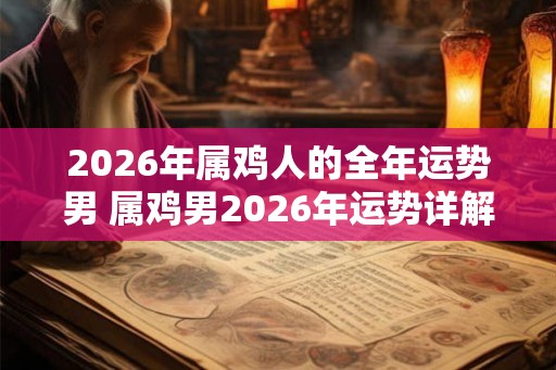 2026年属鸡人的全年运势男 属鸡男2026年运势详解