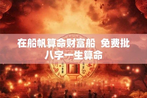 在船帆算命财富船  免费批八字一生算命