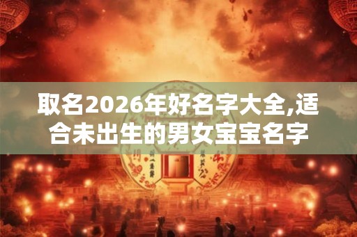 取名2026年好名字大全,适合未出生的男女宝宝名字