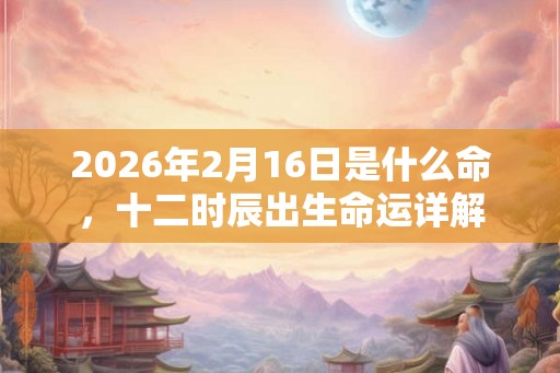2026年2月16日是什么命，十二时辰出生命运详解